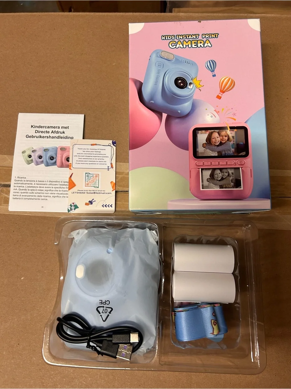 Kids Instant Print Camera 32GB – HD Digital Camera w/ Photo Printing, Blue
